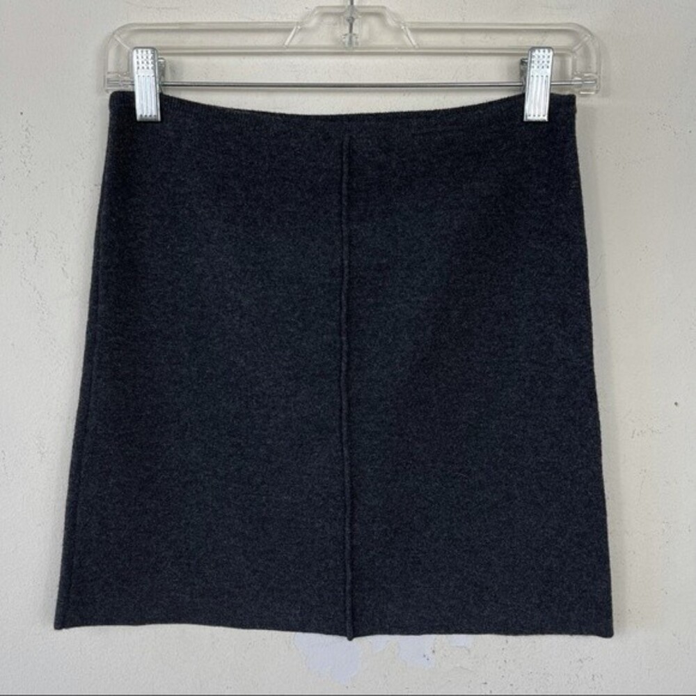 NWOT Nili Lotan Wool Cashmere Blend Sweater Knit Gray Mini Skirt Exposed Seam XS - Picture 10 of 11